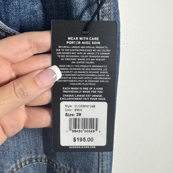 Hudson Remi High-Rise Straight Jeans Women 29 Blue Denim Minimal Modest Prep NWT - Picture 8 of 11